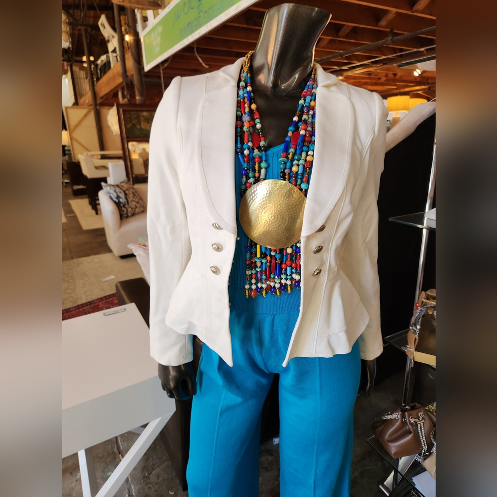 Colorful Beaded Statement Necklace with Bold Medallion, Beaded Fringe 😍Only 1✨️